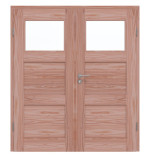 Frontansicht von Doppelflügeltür TM-31 Lärche Massivholz mit Zarge