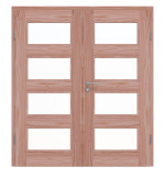 Frontansicht von Doppelflügeltür TM-36 Lärche Massivholz mit Zarge