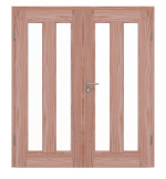 Frontansicht von Doppelflügeltür TM-39 Lärche Massivholz mit Zarge
