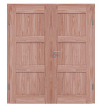 Frontansicht von Doppelflügeltür TM-6 Lärche Massivholz mit Zarge