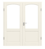 Frontansicht von Typ 18-LA-B Weißlack Doppelflügeltür inkl. Zarge - Kilsgaard