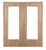 Frontansicht von Typ 43-LA Raucheiche Lamikor Doppelflügeltür inkl. Zarge - Kilsgaard