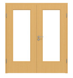 Frontansicht von Typ 44-LA Buche lackiert Echtholzfurniert Doppelflügeltür inkl. Zarge - Kilsgaard
