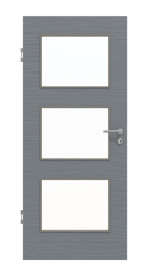 Frontansicht von Strukturiert Hygge Grau LA 11 Basic Innentür - Huga