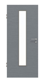 Frontansicht von Strukturiert Hygge Grau LA 24 mittig Basic Innentür - Huga
