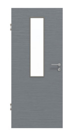 Frontansicht von Strukturiert Hygge Grau LA 4 mittig Basic Innentür - Huga