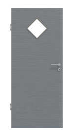 Frontansicht von Strukturiert Hygge Grau LA 6 Raute Basic Innentür - Huga
