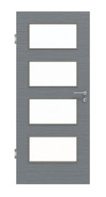 Frontansicht von Strukturiert Hygge Grau LA 9 Basic Innentür - Huga