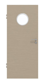 Frontansicht von Strukturiert Taupe LA Bullauge Basic Innentür - Huga