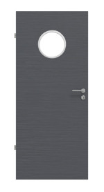 Frontansicht von Strukturiert Anthrazit LA Bullauge Basic Innentür - Huga