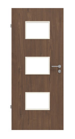 Frontansicht von WESTAG Innentür Nussbaum Trentino NU 717 PortaLit CPL mit Lichtausschnitt LA-3Q