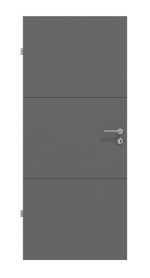 Frontansicht von Huga Innentür Signum 31 Hygge grau RAL 7037 Lack Concept