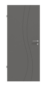 Frontansicht von Huga Innentür Signum 51 Hygge grau RAL 7037 Lack Concept