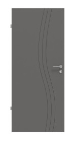 Frontansicht von Huga Innentür Signum 53 Hygge grau RAL 7037 Lack Concept