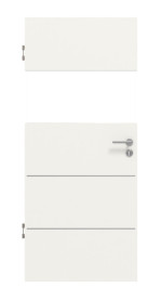 Frontansicht von HUGA Innentür Smart 2 Weißlack Concept mit Lichtausschnitt quer mit bündiger Lisene Accura 80-7