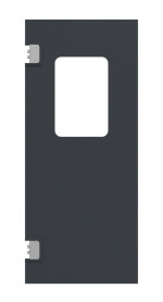 Frontansicht von HÖRMANN Kunststoff-Pendeltür mit Lichtausschnitt eckig inkl. Blendrahmen