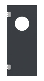 Frontansicht von HÖRMANN Kunststoff-Pendeltür mit Lichtausschnitt rund