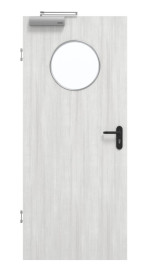 Frontansicht von GARANT Rauchschutztür Authentic Grigio GCK08 mit Lichtausschnitt LA-13