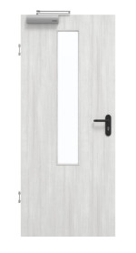 Frontansicht von GARANT Rauchschutztür Authentic Grigio CePaL mit Lichtausschnitt LA-5 mittig