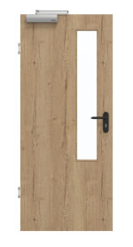 Frontansicht von GARANT Rauchschutztür Authentic Risseiche CePaL mit Lichtausschnitt LA-5 schlossseitig