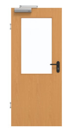 Frontansicht von GARANT Rauchschutztür Buche Exklusiv CePaL mit Lichtausschnitt LA-6