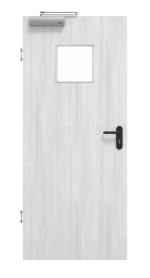 Frontansicht von GARANT Rauchschutztür Authentic Grigio CePaL mit Lichtausschnitt LA-7