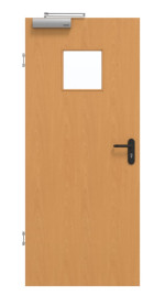 Frontansicht von GARANT Rauchschutztür Buche Exklusiv CePaL mit Lichtausschnitt LA-7
