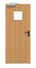 Frontansicht von GARANT Rauchschutztür Eiche Premium CePaL mit Lichtausschnitt LA-7