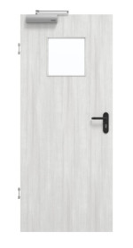 Frontansicht von GARANT Rauchschutztür Authentic Grigio CePaL mit Lichtausschnitt LA-8