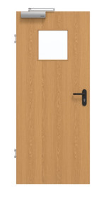 Frontansicht von GARANT Rauchschutztür Eiche Premium CePaL mit Lichtausschnitt LA-8