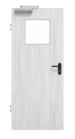 Frontansicht von GARANT Rauchschutztür Authentic Grigio CePaL mit Lichtausschnitt LA-9