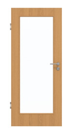 Frontansicht von GARANT Schallschutztür Eiche Premium CePaL mit Lichtausschnitt LA-2
