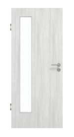 Frontansicht von GARANT Schallschutztür Authentic Grigio CePaL mit Lichtausschnitt LA-4 bandseitig