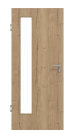 Frontansicht von GARANT Schallschutztür Authentic Risseiche CePaL mit Lichtausschnitt LA-4 bandseitig