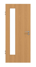 Frontansicht von GARANT Schallschutztür Eiche Premium CePaL mit Lichtausschnitt LA-4 bandseitig