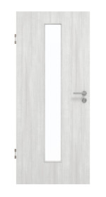 Frontansicht von GARANT Schallschutztür Authentic Grigio CePaL mit Lichtausschnitt LA-4 mittig