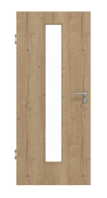 Frontansicht von GARANT Schallschutztür Authentic Risseiche CePaL mit Lichtausschnitt LA-4 mittig