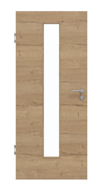 Frontansicht von GARANT Schallschutztür Quer Authentic Risseiche CePaL mit Lichtausschnitt LA-4 mittig