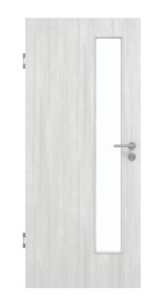 Frontansicht von GARANT Schallschutztür Authentic Grigio CePaL mit Lichtausschnitt LA-4 schlossseitig