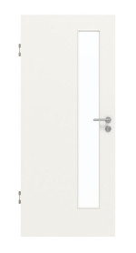 Frontansicht von GARANT Schallschutztür Weißlack 9016 mit Lichtausschnitt LA-4 schlossseitig