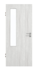 Frontansicht von GARANT Schallschutztür Authentic Grigio CePaL mit Lichtausschnitt LA-5 bandseitig