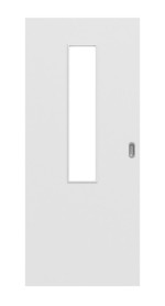 Frontansicht von Bütte Weiß LA 4 mittig Basic Durat Schiebetür - Huga