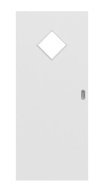 Frontansicht von Bütte Weiß LA 6 Raute Basic Durat Schiebetür - Huga