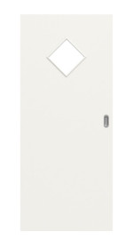 Frontansicht von Weiß ähnlich RAL 9016 LA 6 Raute Basic Lack Schiebetür - Huga