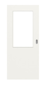 Frontansicht von Weiß ähnlich RAL 9016 LA 7 Basic Lack Schiebetür - Huga