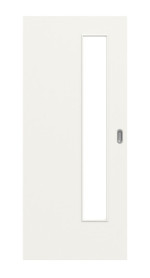 Frontansicht von Weiß ähnlich RAL 9016 LA 24 schlossseitig Basic Lack Schiebetür - Huga