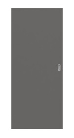 Frontansicht von Huga Schiebetür Hygge grau RAL 7037 Durat Basic