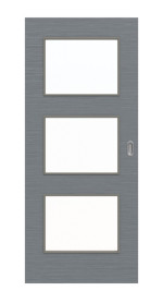 Frontansicht von Schiebetür Strukturiert Hygge Grau LA 11 Basic - Huga