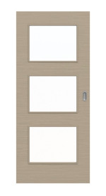 Frontansicht von Schiebetür Strukturiert Taupe LA 11 Basic - Huga