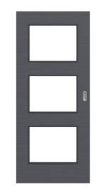 Frontansicht von Schiebetür Strukturiert Anthrazit LA 11 Basic - Huga